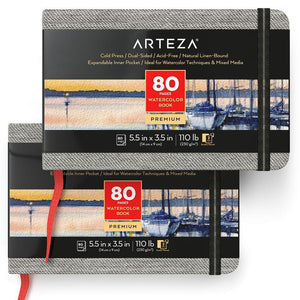 Watercolor Book, Gray Hardcover, 3.5