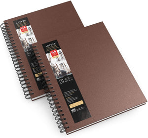 Watercolor Book, Spiral-Bound Hardcover, Brown, 9
