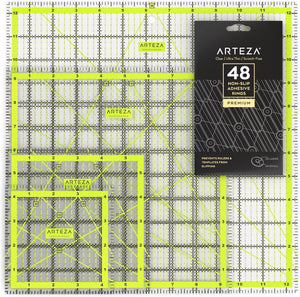 Acrylic Quilter's Ruler Kit & Non-Slip Rings - 5 Piece Set