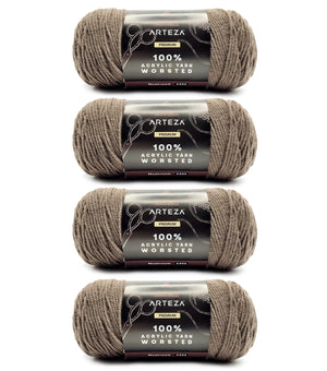 100% Acrylic Yarn, Worsted - 4 Pack