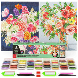 Diamond Painting Craft Set, Pastel Floral, 12