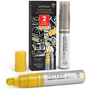 Gold and Silver Acrylic Markers