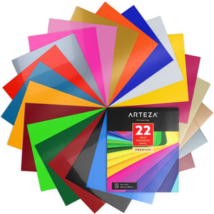 Heat Transfer Vinyl, Assorted Colors, 10