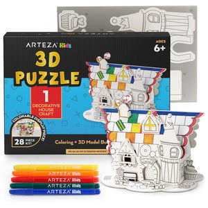 Arteza Kids 3D Puzzle Decorative House Craft
