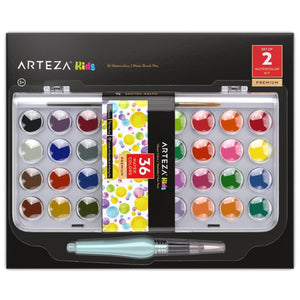 Kids Watercolor Kit, 36 Colors + 1 Water Brush Pen