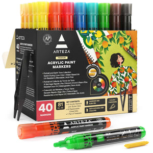 Arteza Acrylic Markers Portrait and Earth Tones