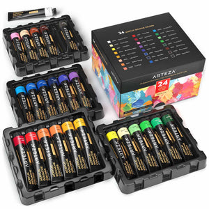 Acrylic Gouache Paint, Essential Tones Pack of 24