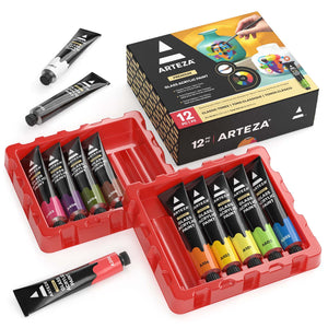 Glass Acrylic Paint, Classic Tones - Set of 12