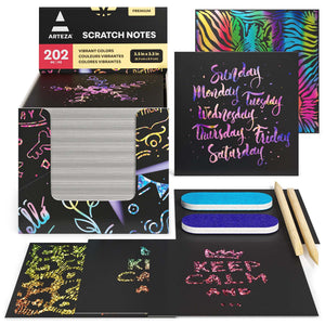 Scratch Paper Notes, Rainbow & Holographic - Set of 202