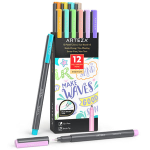 Felt Brush Pens, Pastel - Set of 12