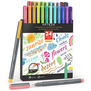 Arteza Landscape Felt Brush Pens 24 Count
