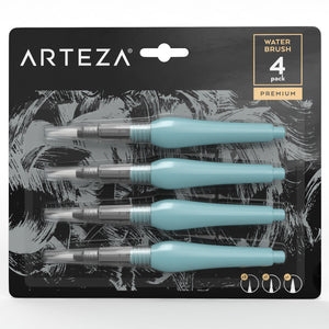 Water Brush Pens, Assorted Tips - Set of 4