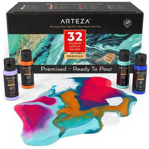 Pouring Acrylic Paint, 2oz Bottles - Set of 32