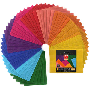 Stiff Felt Fabric, Embossed - Set of 50