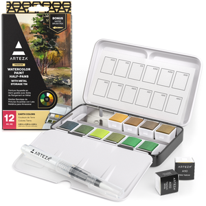 Watercolor Half Pans, Earth Colors - Set of 12