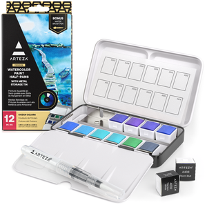 Watercolor Half Pans, Ocean Colors - Set of 12