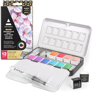 Watercolor Half Pans, Pastel Colors - Set of 12