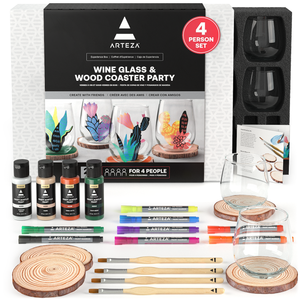 Experience Box: Wine Glass & Wood Coaster Party