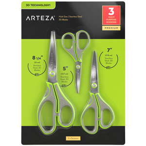Multi-Pack Size Scissors, Stainless Steel - Set of 3