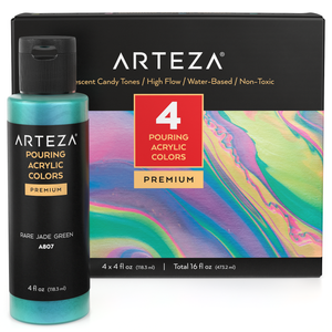 Pouring Acrylic Paint, Iridescent Candy Tones, 4oz Bottles - Set of 4