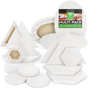 Mixed Shape Canvases, Multi-Pack Small Sizes - Set of 20