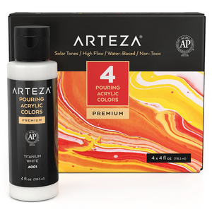 Pouring Acrylic Paint, Solar Tones, 4oz Bottles - Set of 4