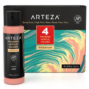 Pouring Acrylic Paint, Spring Tones, 4oz Bottles - Set of 4